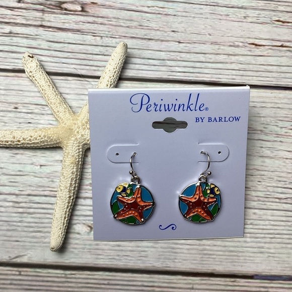 NEW PERIWINKLE BY BARLOW STAR MULTICOLOR EARRINGS FISH BEACH VACATION SUMMER - Picture 6 of 6